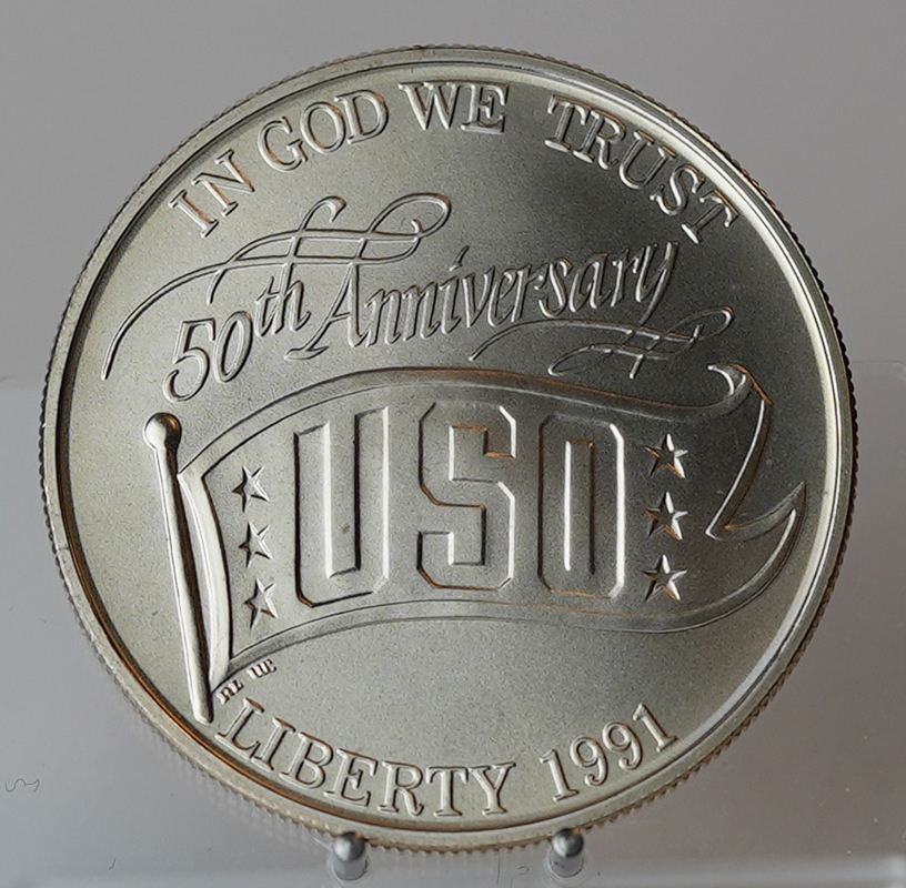 USA 1 Dollar Silber 1991 D 50 Jahre USO
