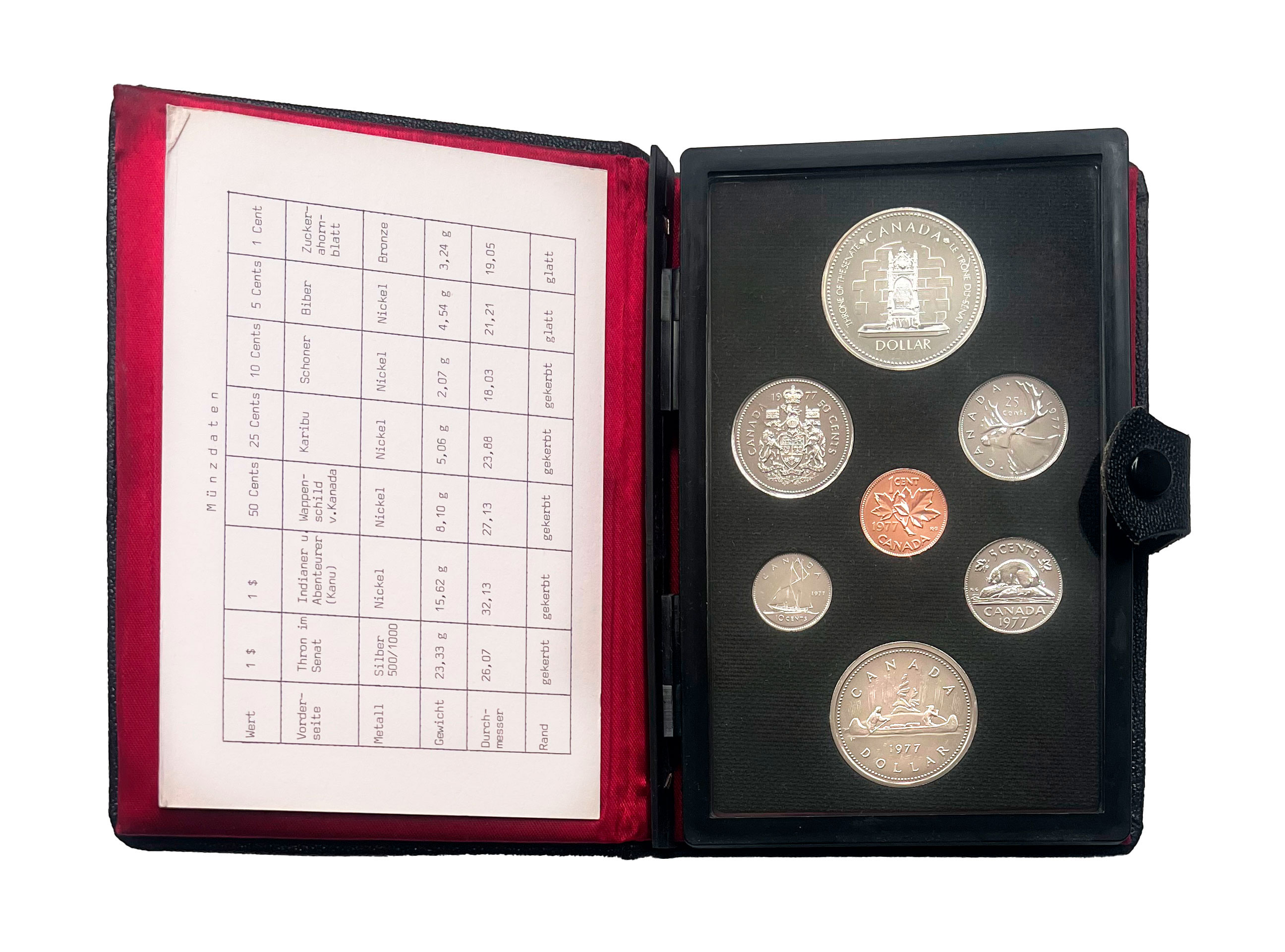 KANADA 1977 Proofset mit 1 Silberdollar 25. Jahrestag der Thronbesteigung Elizabeth II.