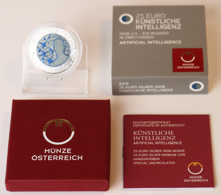 ÖSTERREICH 25 Euro 2019 Silber/Niob Künstliche Intelligenz