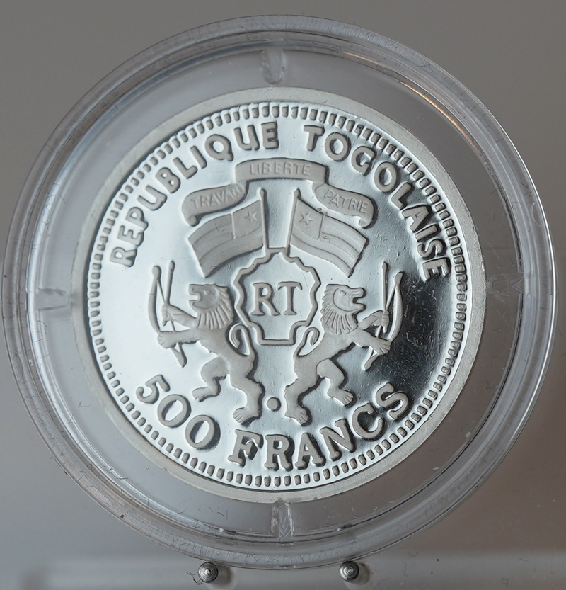 TOGO 500 Francs Silber 1999 Albert Einstein