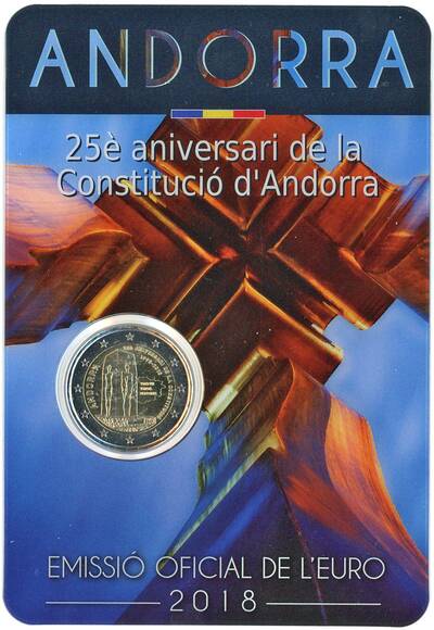 ANDORRA 2018 Coincard 2 Euro Verfassung ANDORRA 2018 Coincard 2 Euro Verfassung