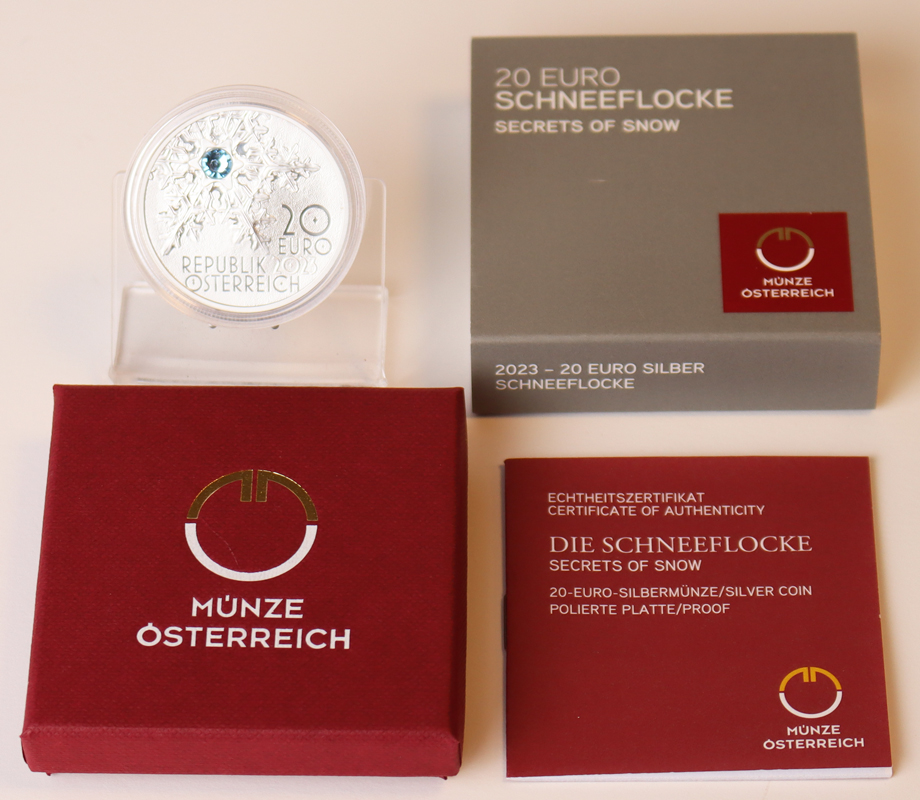 ÖSTERREICH 2023 20 Euro Schneeflocke PP
