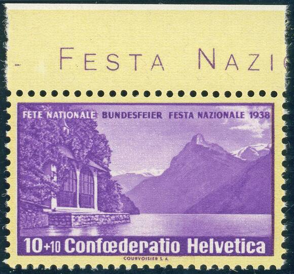 SCHWEIZ 1938 MiNr. 326 z geriffelter Gummi Oberrand