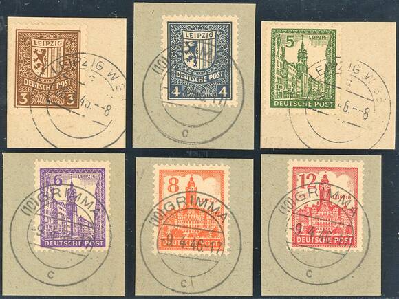 SBZ MiNr. 156-161 y gelbliches Papier SBZ MiNr. 156-161 y gelbliches Papier