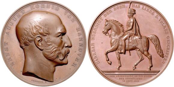 HANNOVER, herrliche Bronzemedaille 1861 HANNOVER, herrliche Bronzemedaille 1861