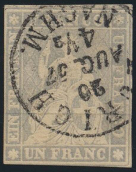 SCHWEIZ 1855 MiNr. 18 II A ys SCHWEIZ 1855 MiNr. 18 II A ys