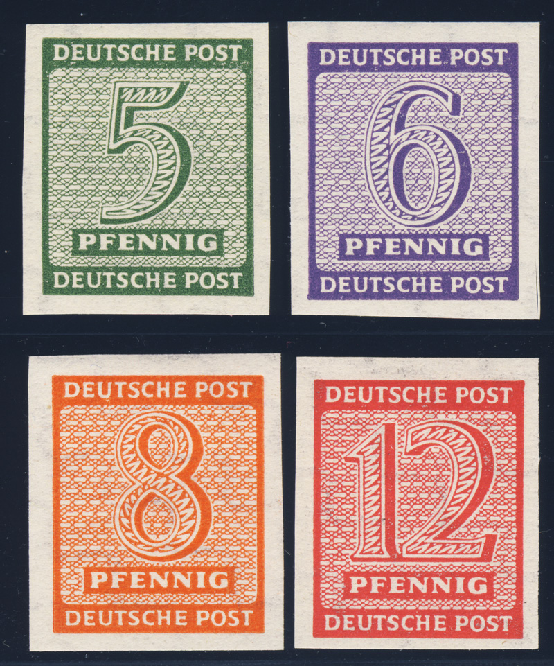 SBZ MiNr. 116-119 Y steigendes Wasserzeichen SBZ MiNr. 116-119 Y steigendes Wasserzeichen