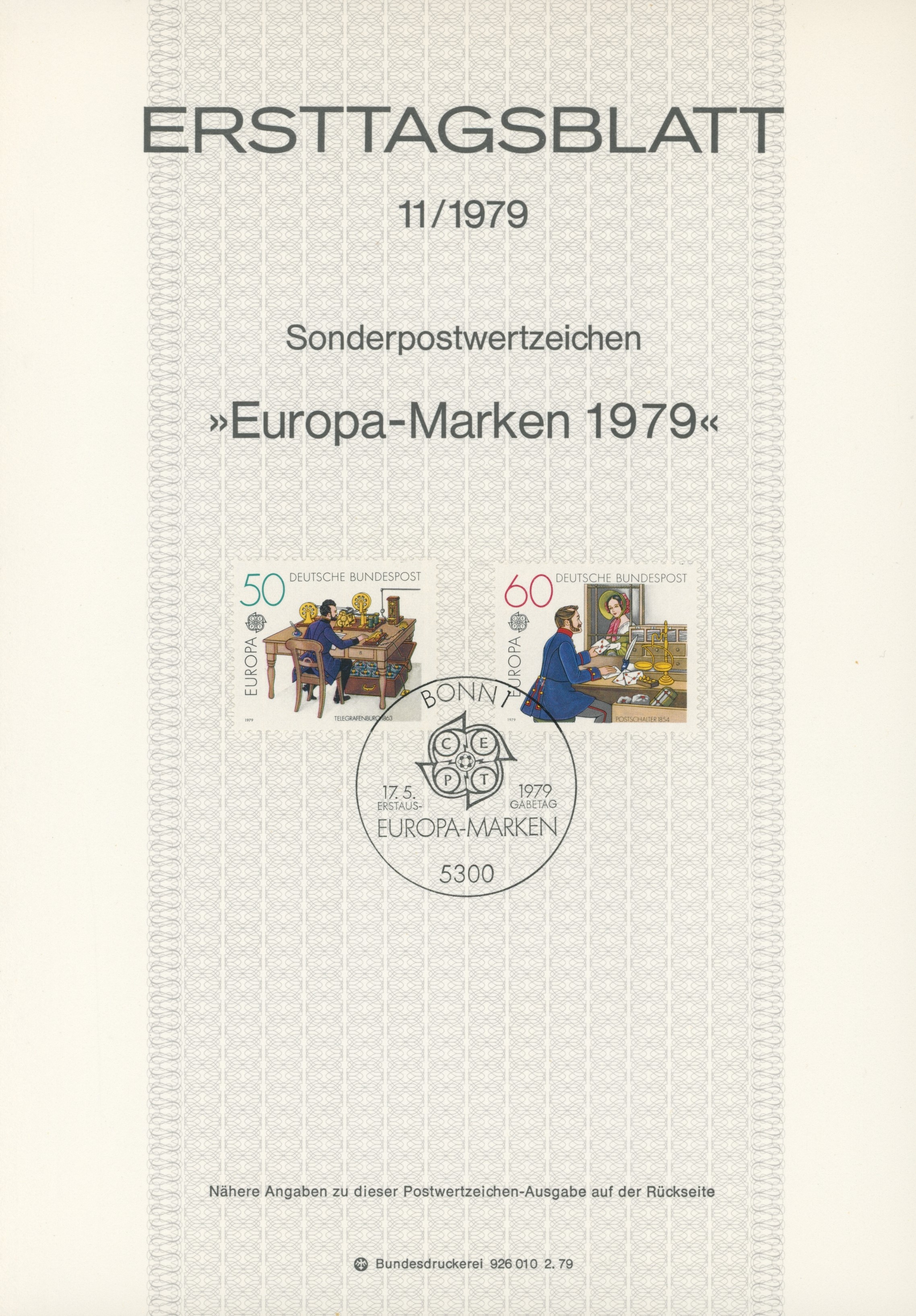 BRD Ersttagsblätter Jahrgang 1979
