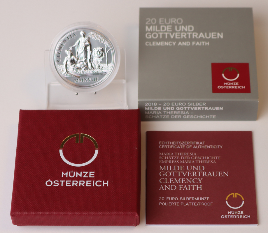 ÖSTERREICH 2018 20 Euro Milde und Gottvertrauen PP