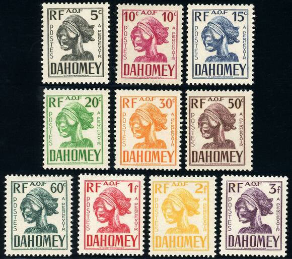 DAHOMEY 1927 PORTO MiNr. 19-28