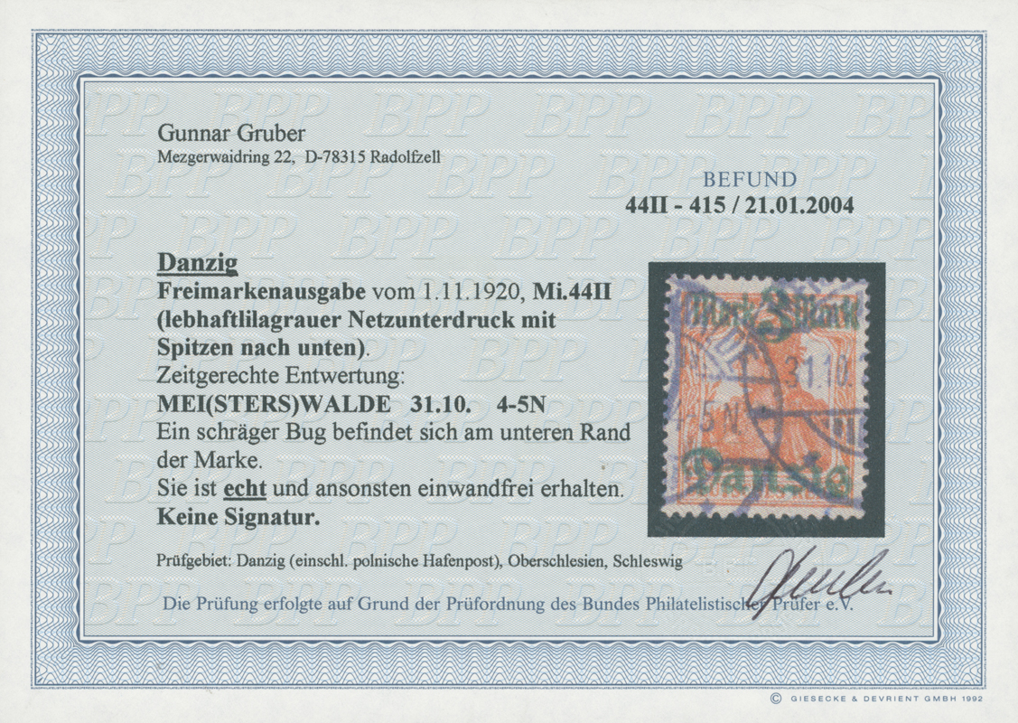 DANZIG 1920 MiNr. 41-46 II