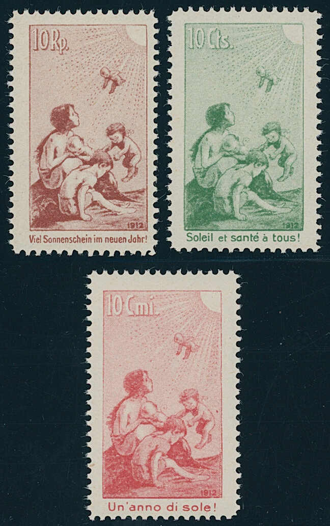 SCHWEIZ 1912 MiNr. I-III Pro Juventute Vorläufer SCHWEIZ 1912 MiNr. I-III Pro Juventute Vorläufer