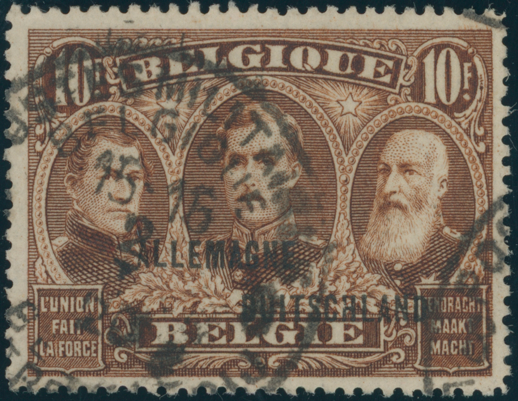 BELGISCHE MILITÄRPOST IM RHEINLAND 1919 MiNr. 14 II A