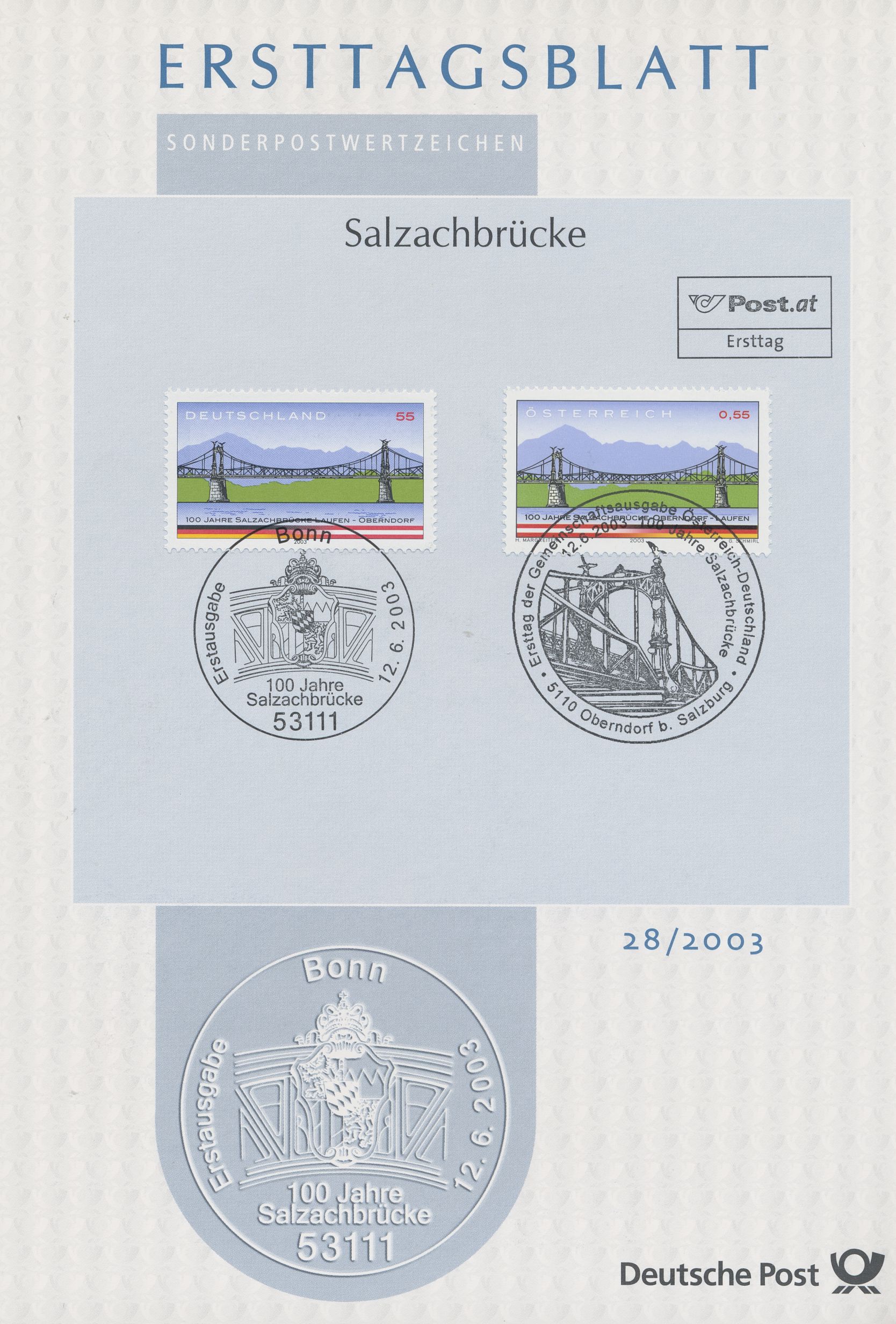 BRD Ersttagsblätter Jahrgang 2003
