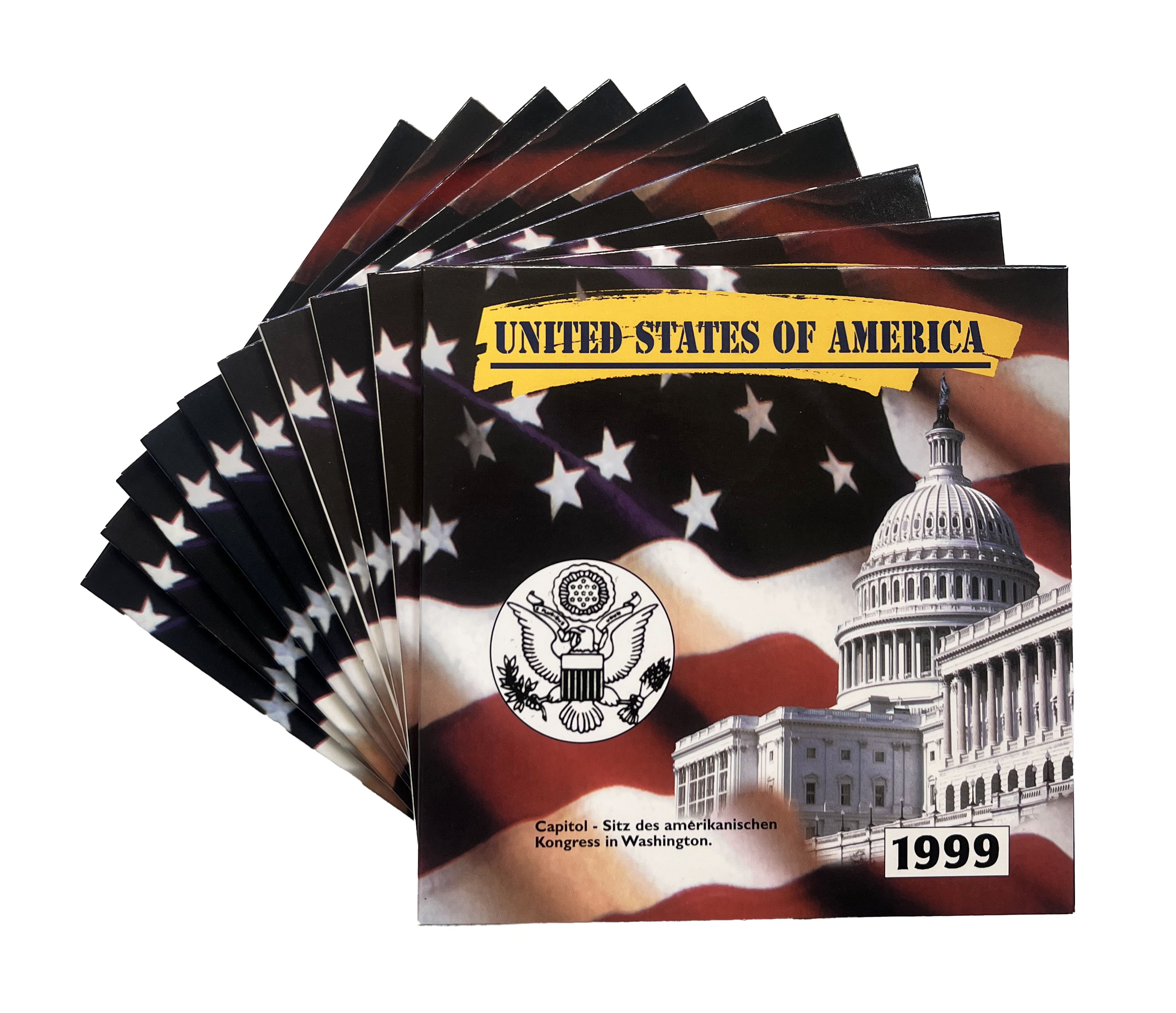 USA 1999-2008 Lot mit 10 Stück Sets mit je 5 x Quarter Dollar Bundesstaaten