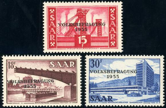 SAARLAND 1955 MiNr. 362-364