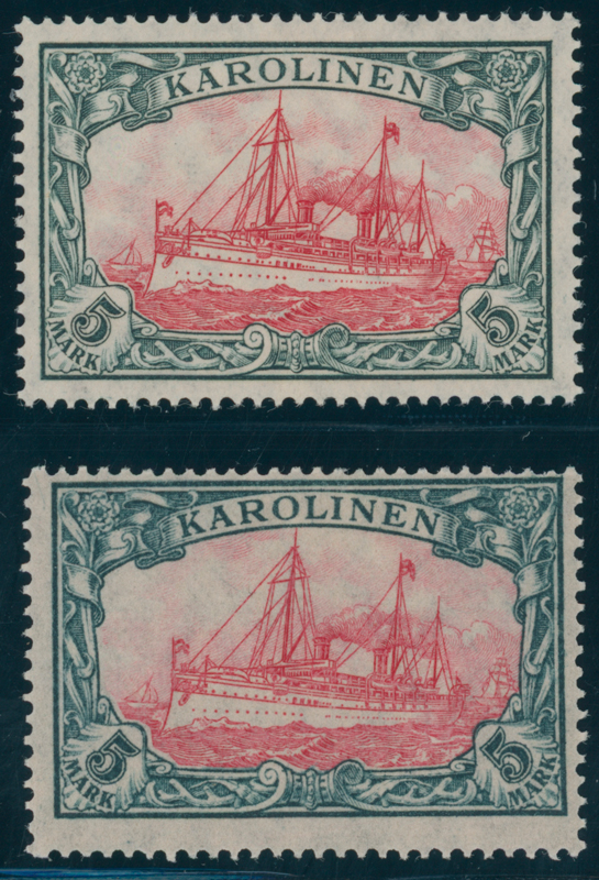 KAROLINEN 1915/19 MiNr. 22 II A + B