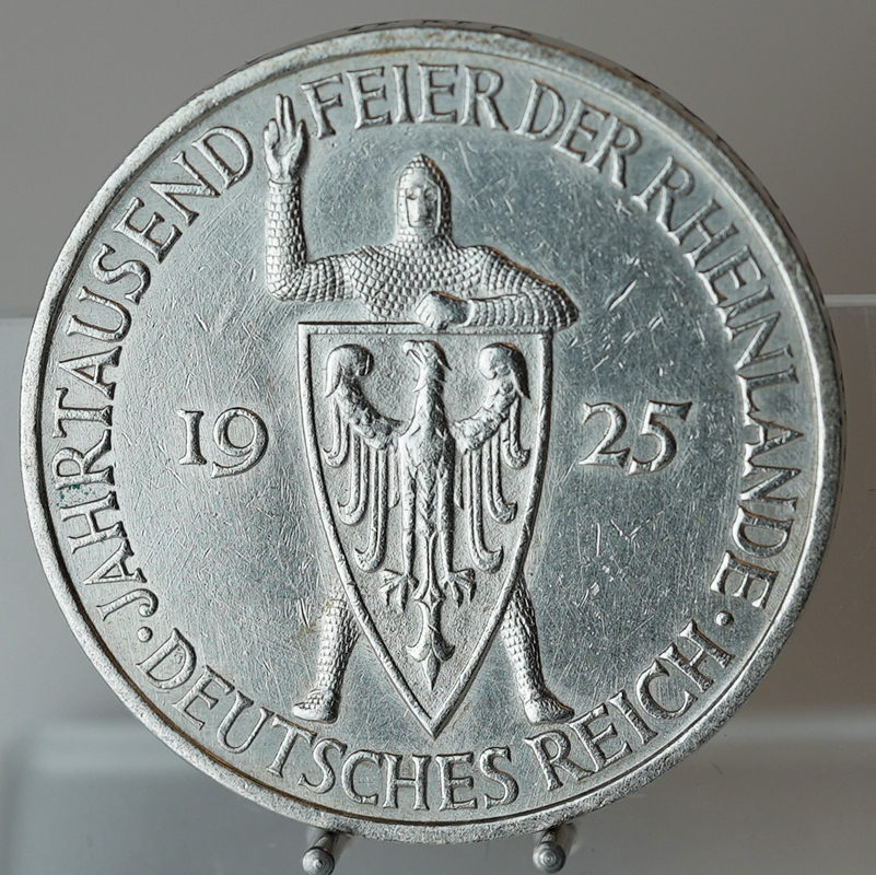 WEIMAR 5 Reichsmark 1925 E, Rheinlande, Jaeger 322 WEIMAR 5 Reichsmark 1925 E, Rheinlande, Jaeger 322