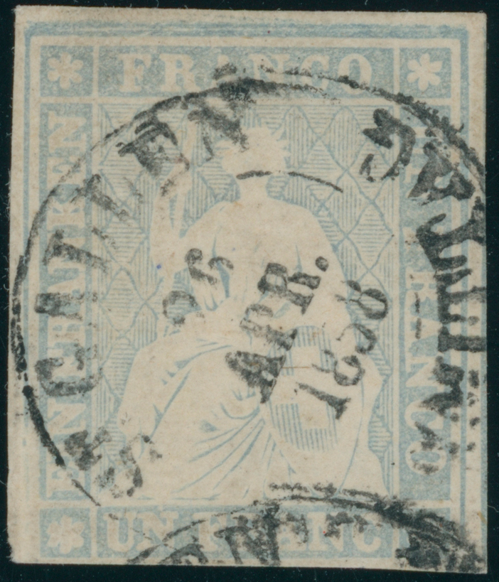 SCHWEIZ 1856 MiNr. 18 II A yn a
