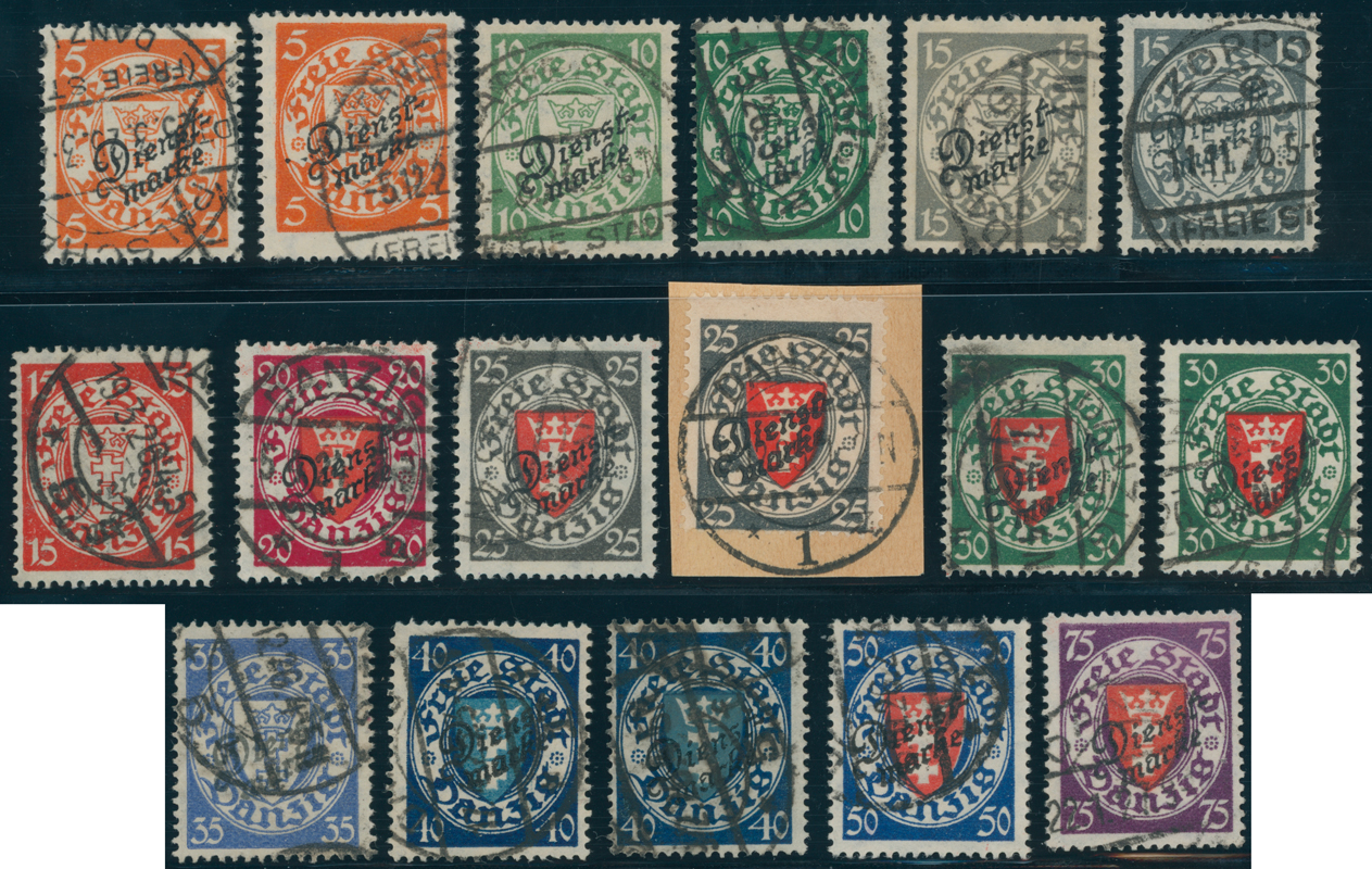 DANZIG DIENST 1924 MiNr. D 41-51 mit allen Farben komplett