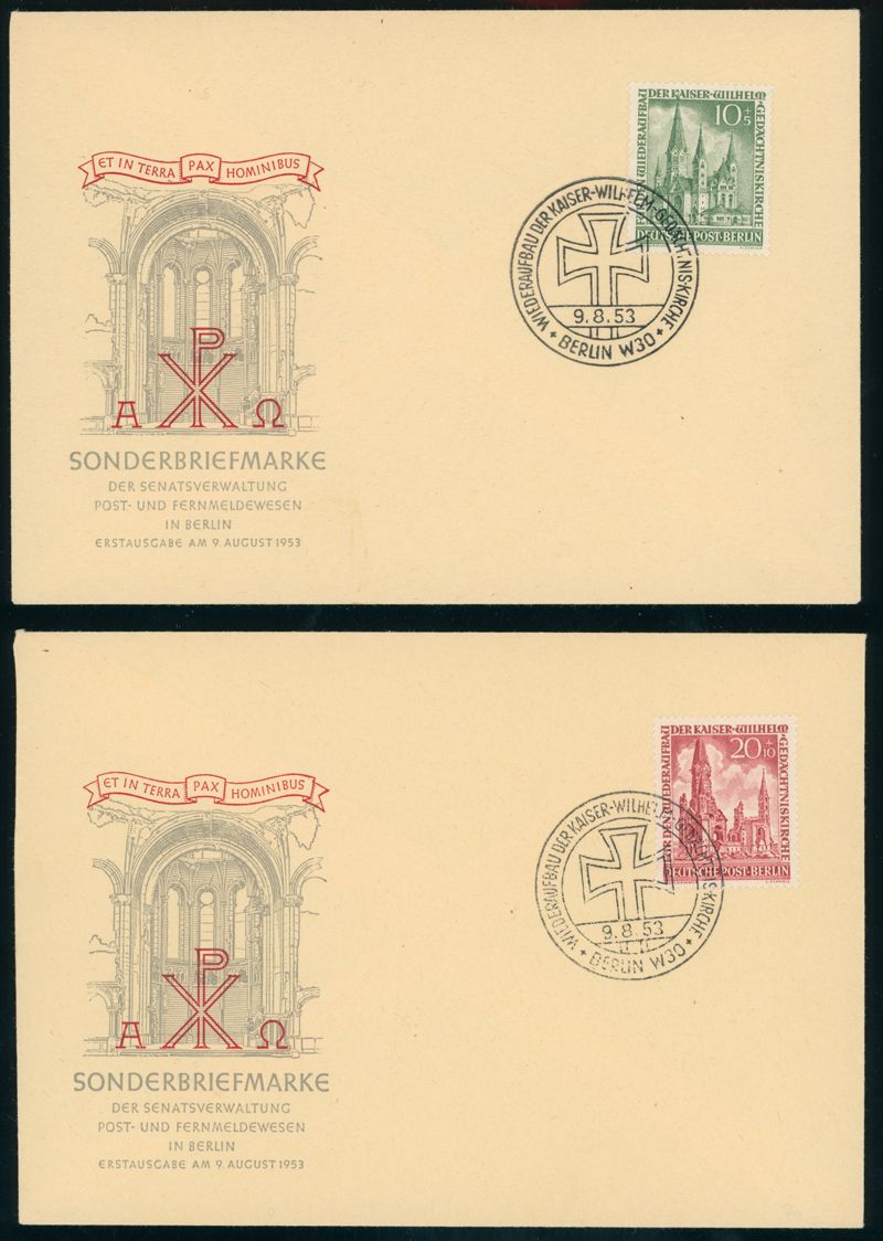 BERLIN 1953 MiNr. 107-108 amtliche Ersttagsbriefe