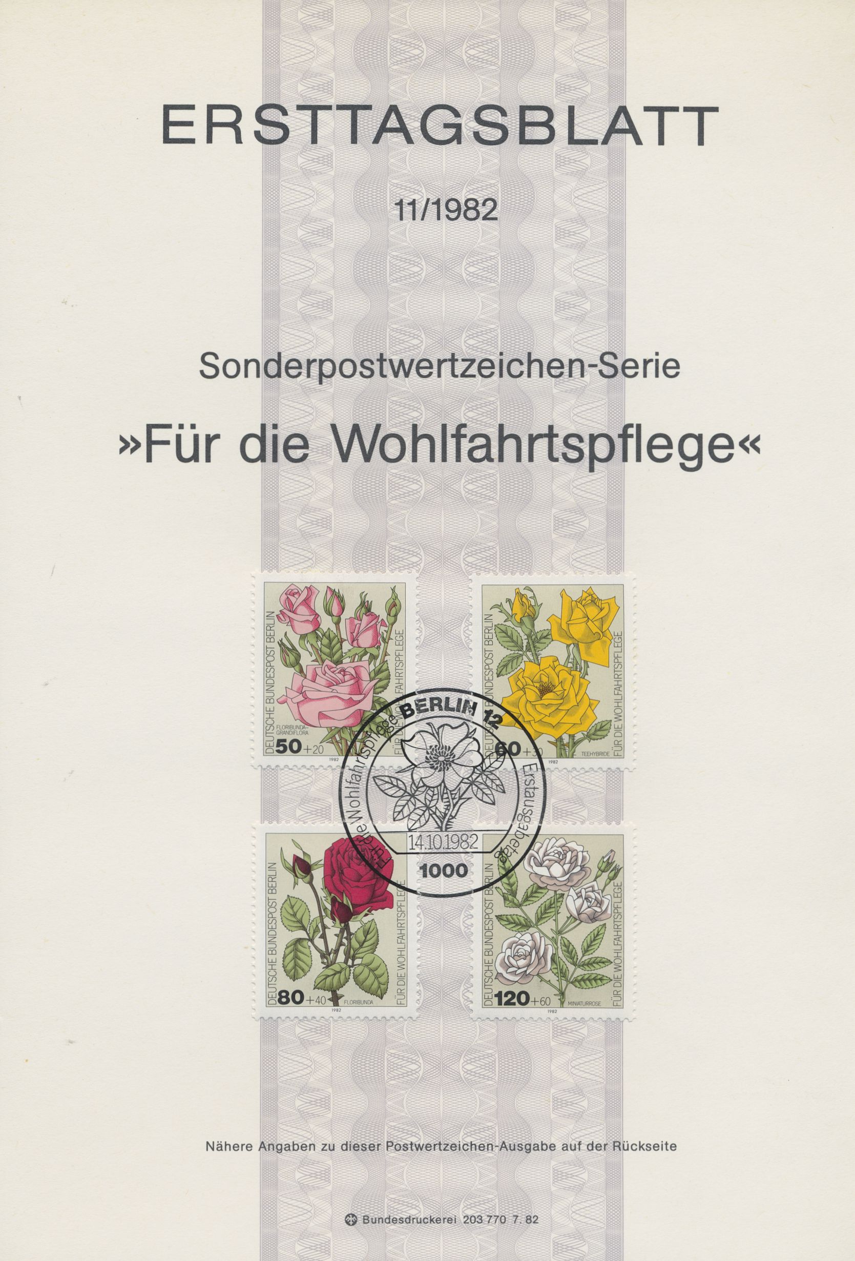 Berlin Ersttagsblätter Jahrgang 1982
