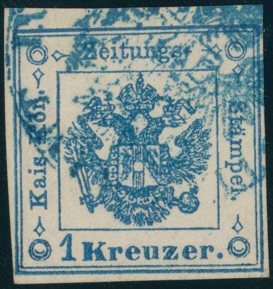 ÖSTERREICH ZEITUNGSSTEMPEL MiNr. 2 X I/I a