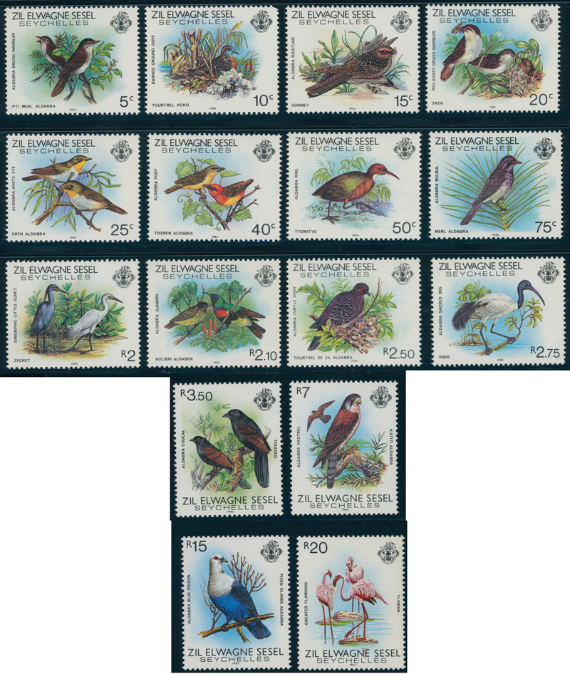 SEYCHELLEN-ÄUßERE SEYCHELLEN 1983 MiNr. 50-65