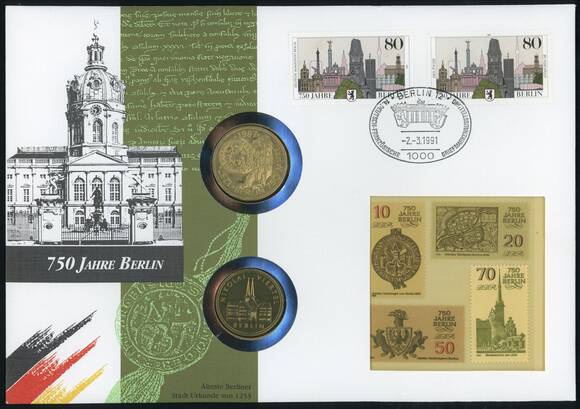BRD-DDR 1987/1991 Numisbrief 70 Jahre Berlin BRD-DDR 1987/1991 Numisbrief 70 Jahre Berlin
