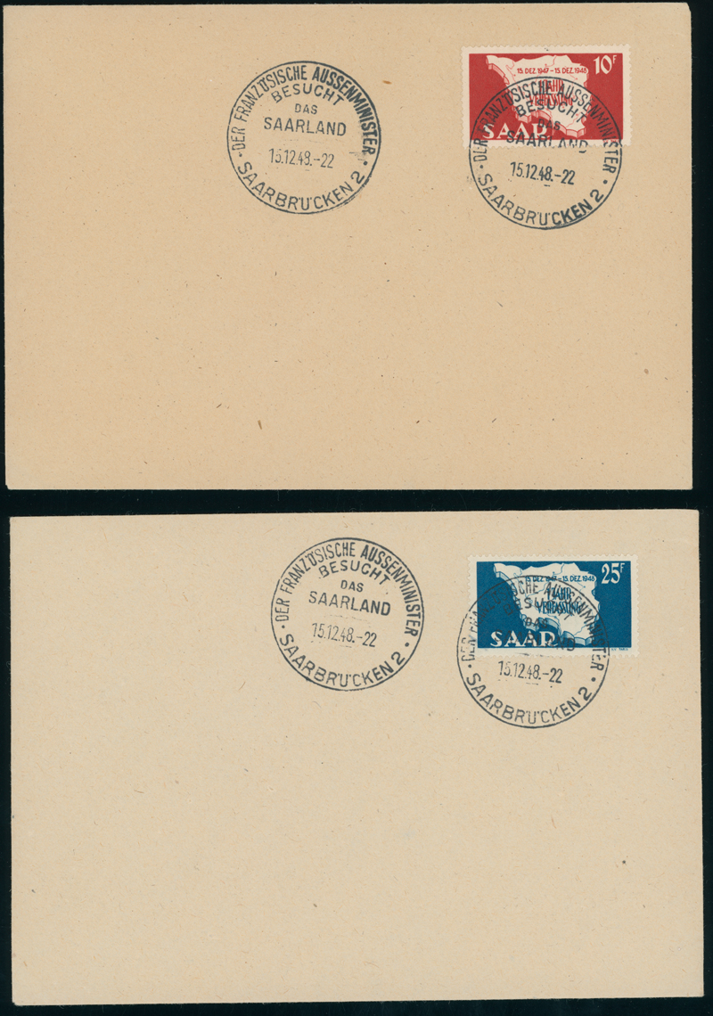 SAARLAND 1948 MiNr. 260-261 auf FDC