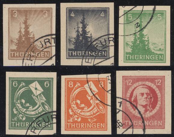 SBZ, MiNr. 92-97 U ungezähnt