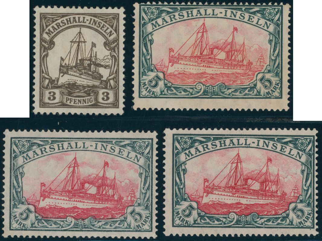MARSHALL-INSELN 1916/19 MiNr. 26, 27 A + B I, II