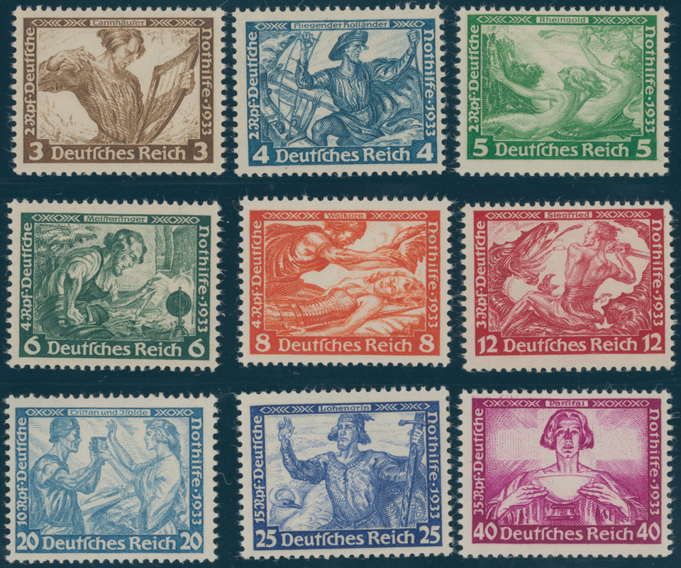 DEUTSCHES REICH 1933 MiNr. 499-507 A-Zähnung
