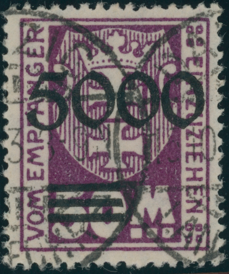 DANZIG PORTO 1923 MiNr. P 26 II