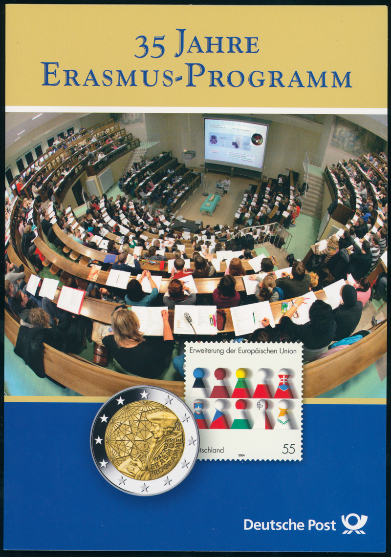 BRD 2022 5 x 2 Euro 35 Jahre Erasmus-Programm Folder Deutsche Post