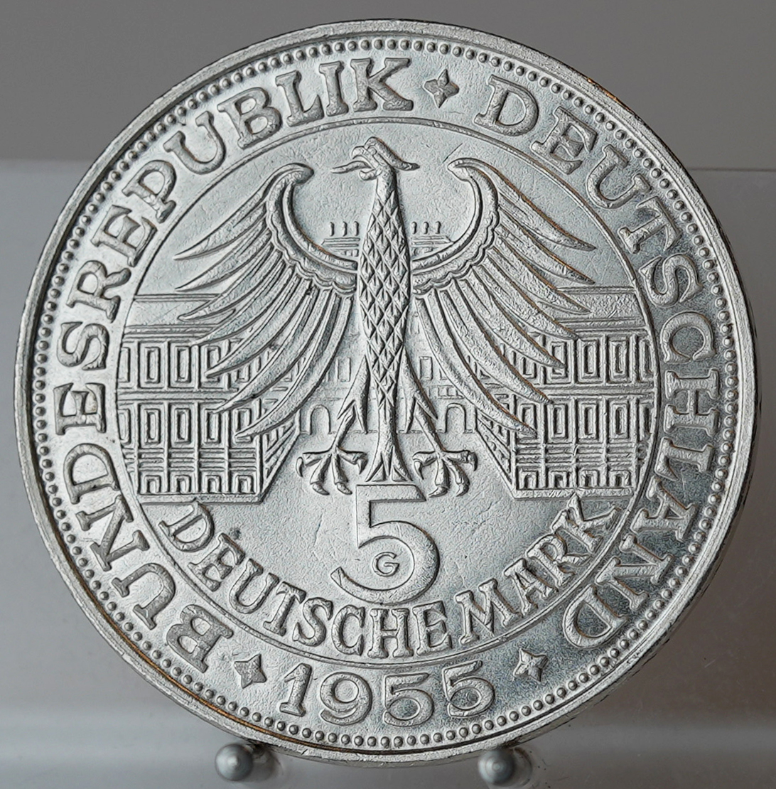 BRD 5 DM Markgraf von Baden 1955 G Jaeger 390