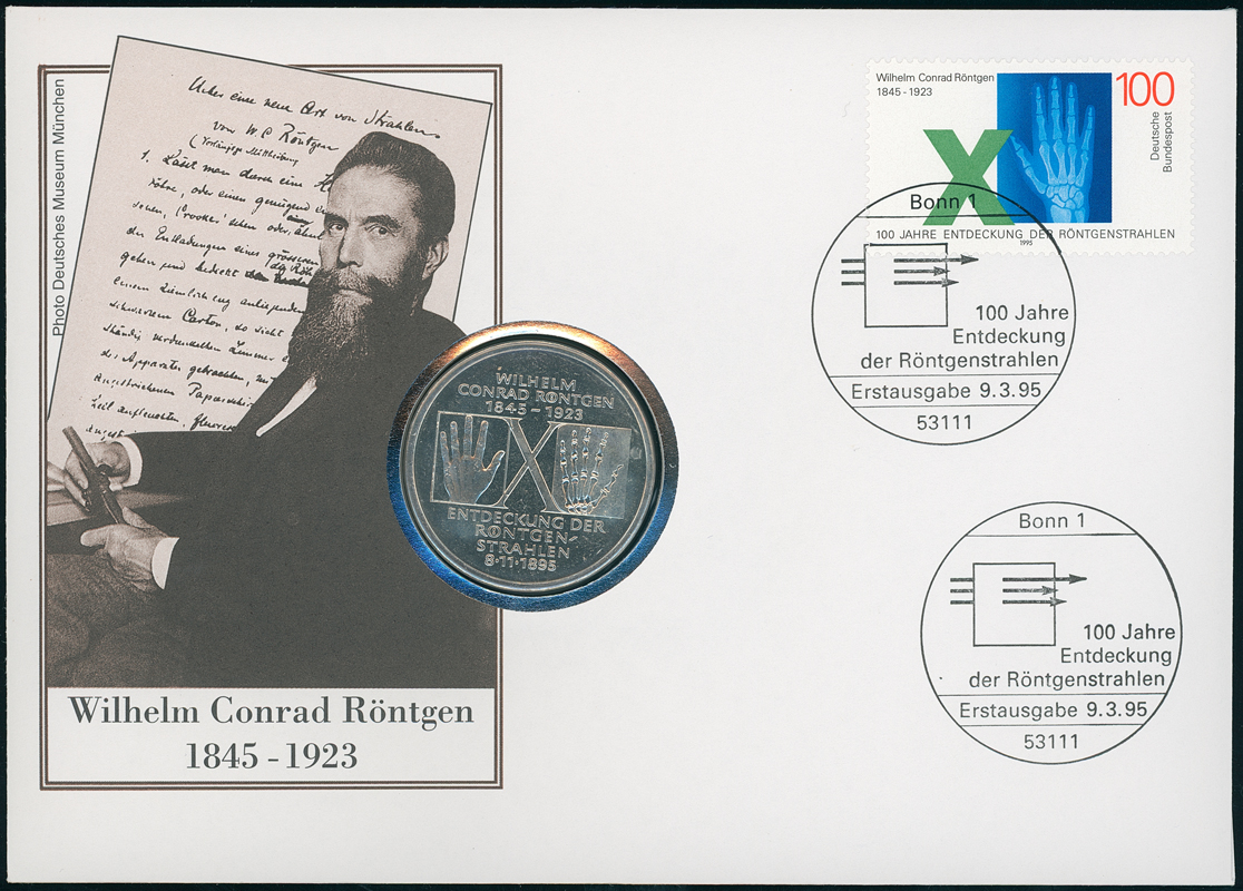 BRD 1995/1995 Numisbrief Wilhelm Conrad Röntgen 1845-1923