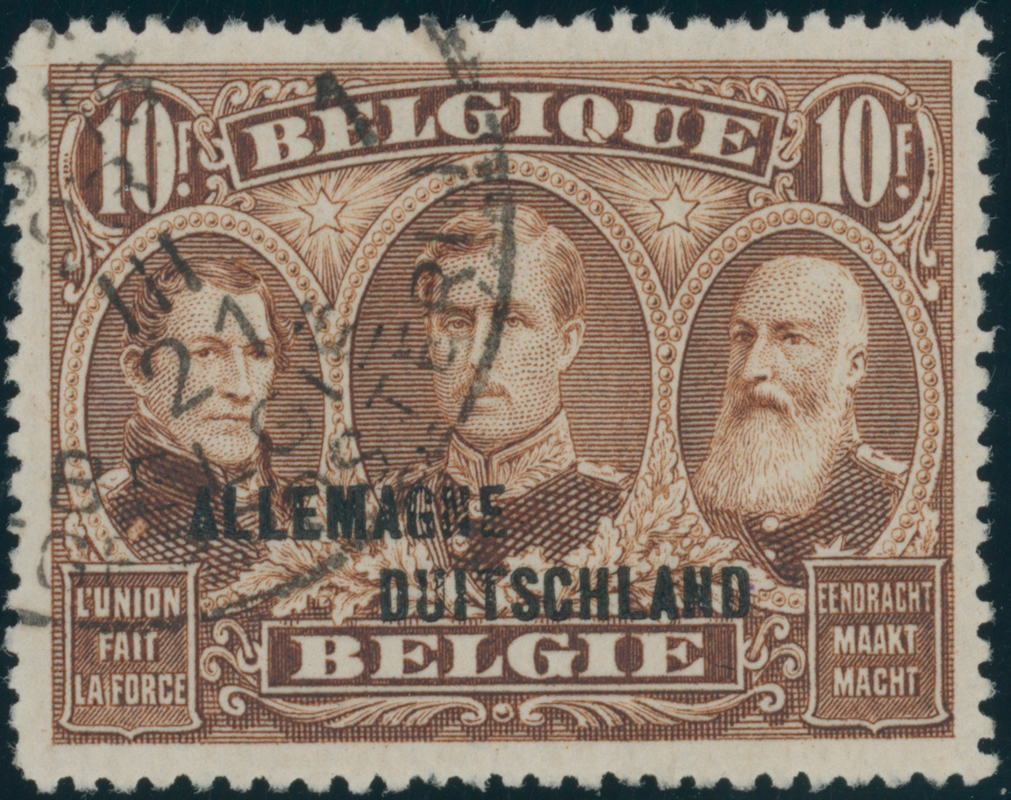 BELGISCHE MILITÄRPOST IM RHEINLAND 1919 MiNr. 14 III A