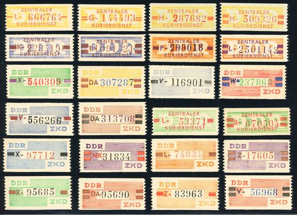 DDR-Dienst MiNr. B 16-31, III-X