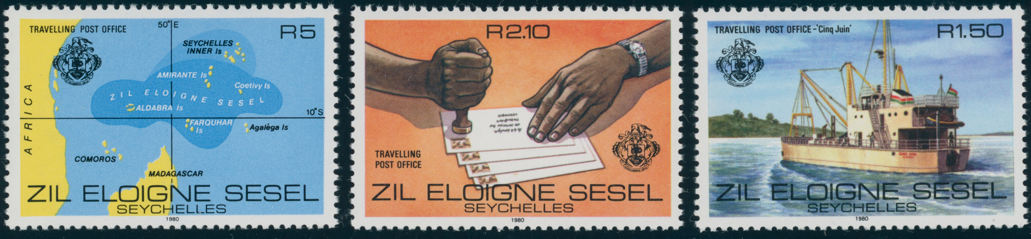 SEYCHELLEN-ÄUßERE SEYCHELLEN 1980 MiNr. 17-19