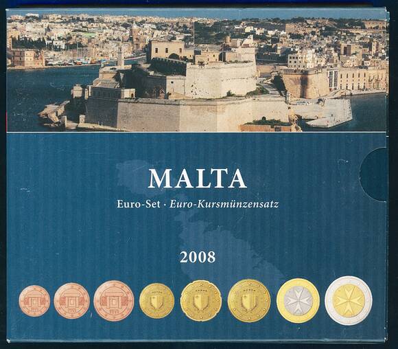 MALTA 2008 Euro-Kursmünzensatz mit Medaille