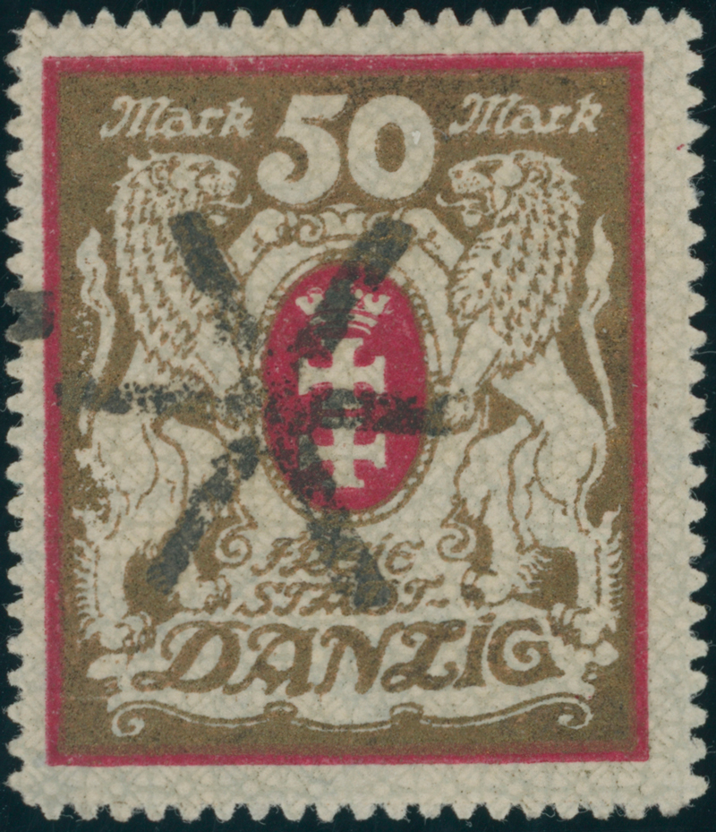 DANZIG 1922 MiNr. 100 Y b