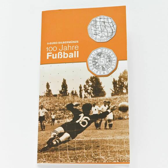 ÖSTERREICH 2004 5 Euro Silber 100 Jahre Fußball