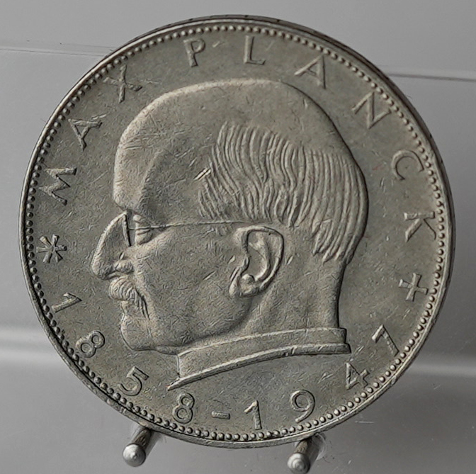 BRD 2 Deutsche Mark Max Planck 1964 G Jaeger 392
