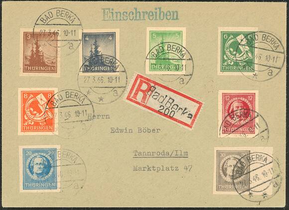 SBZ, MiNr. 92-97 U und 98-99 B