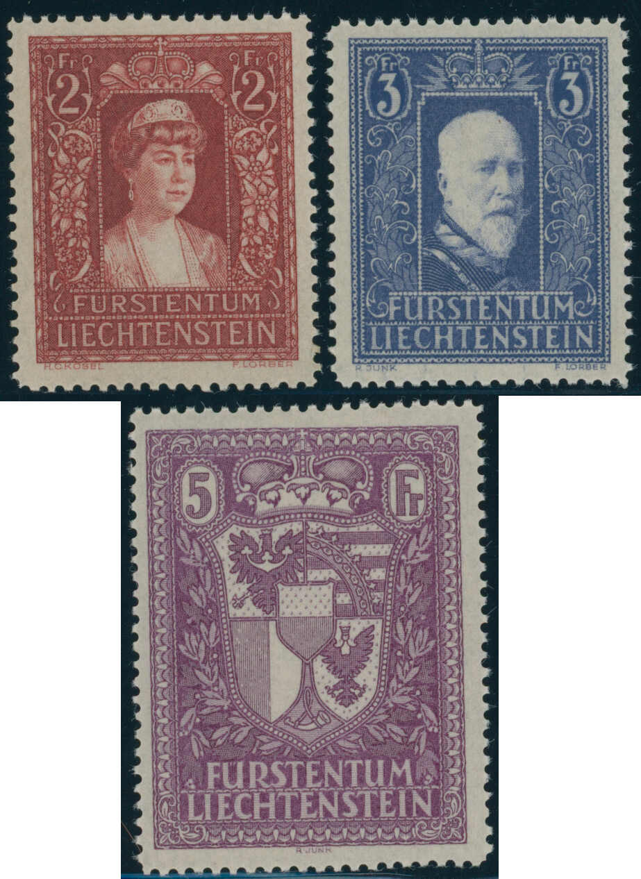 LIECHTENSTEIN 1933/1935, MiNr. 140-142
