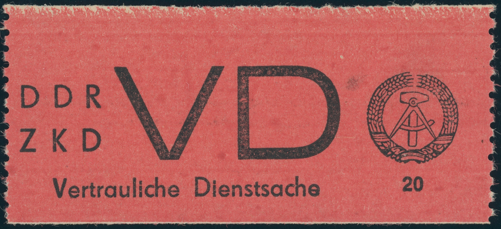 DDR-Dienst MiNr. D 1 A I guter Plattenfehler