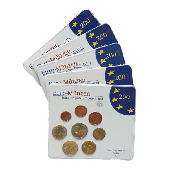 BRD 2003 Kursmünzsätze ADFGJ komplett