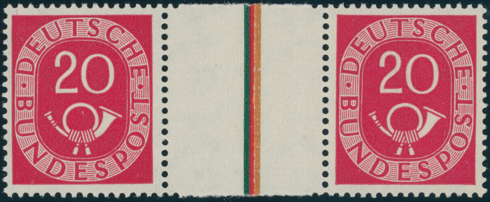 BRD 1951 Zusammendruck WZ 2