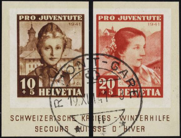 SCHWEIZ 1941 MiNr. 403-404 aus Block 6